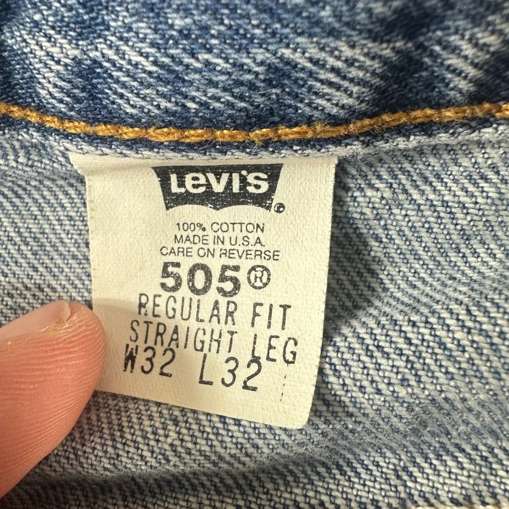 Levi's 505 Mens Jeans‎ 32W 32L Regular Fit Straight Leg Blue Denim